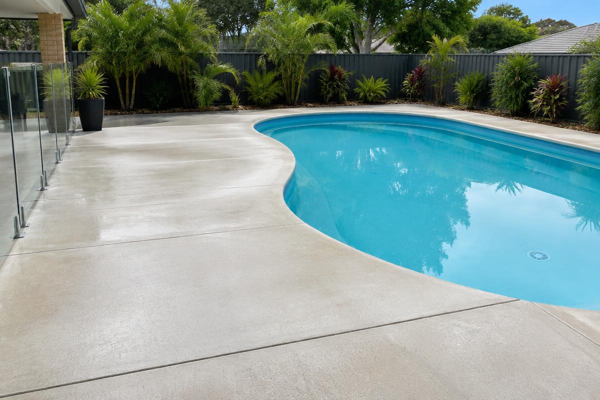Cleaned outdoor concrete entertaining area